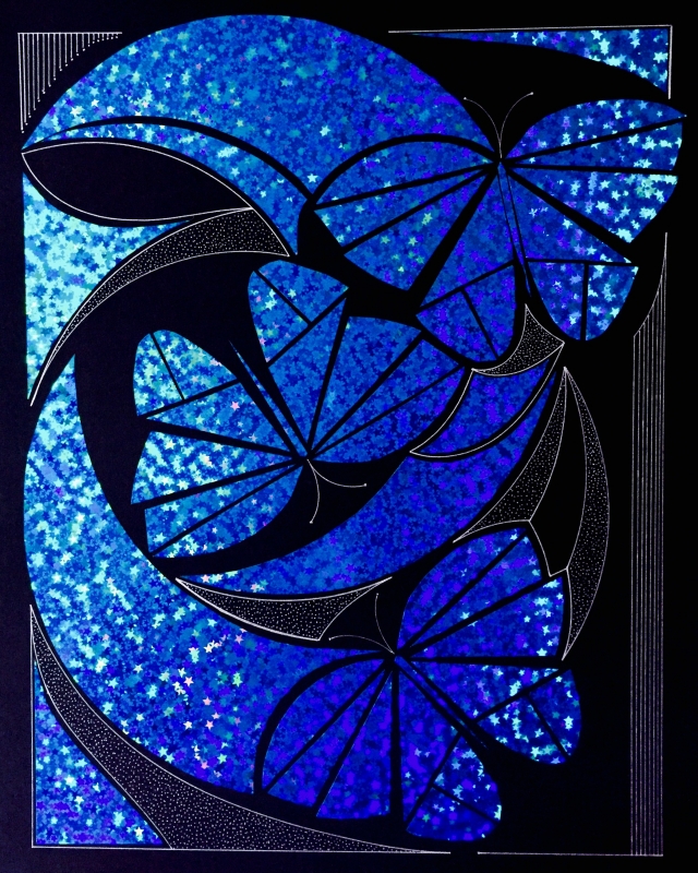 Blue Butterflies by artist Peter Bellonci